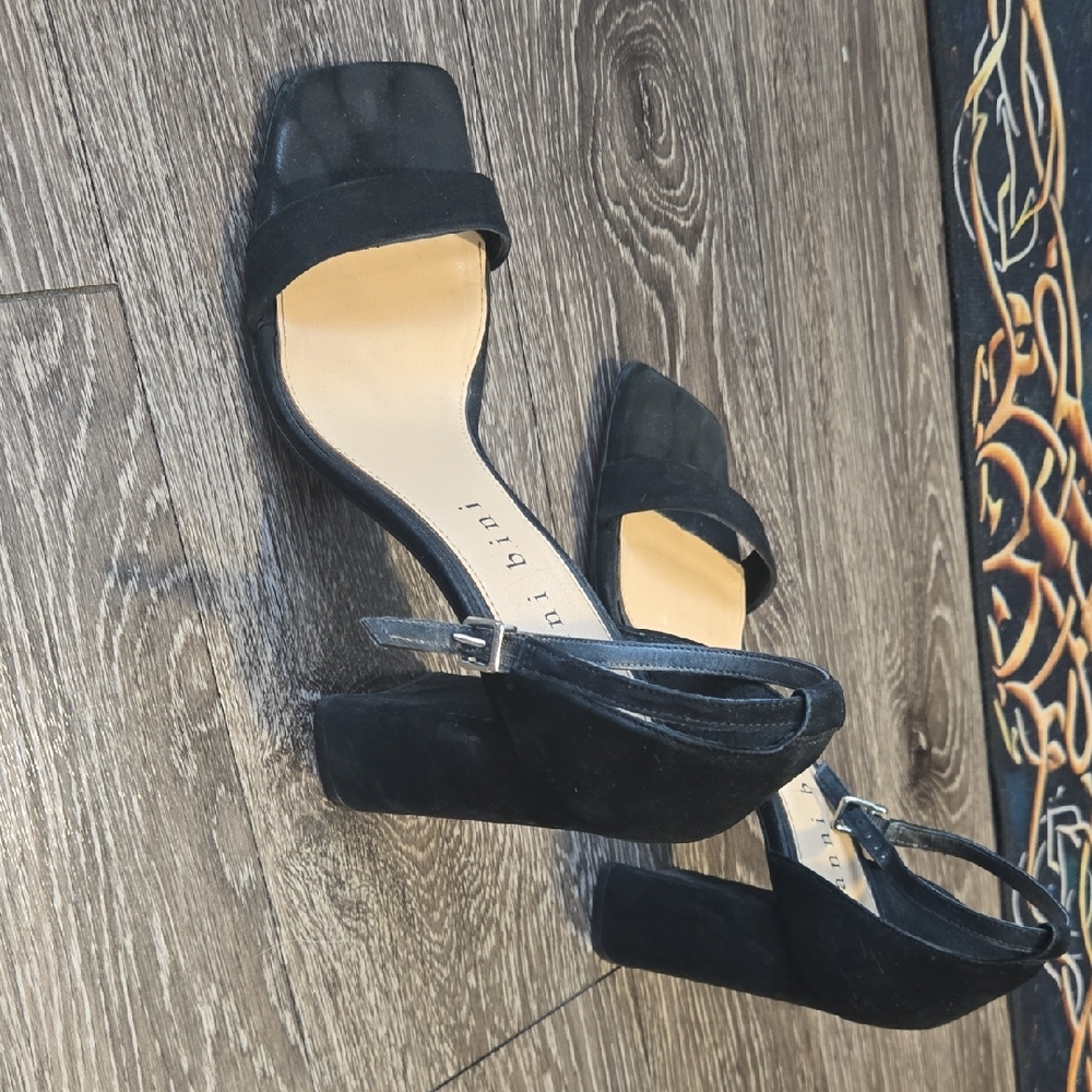 Gianni Bini Black Heeled Suede Sandals